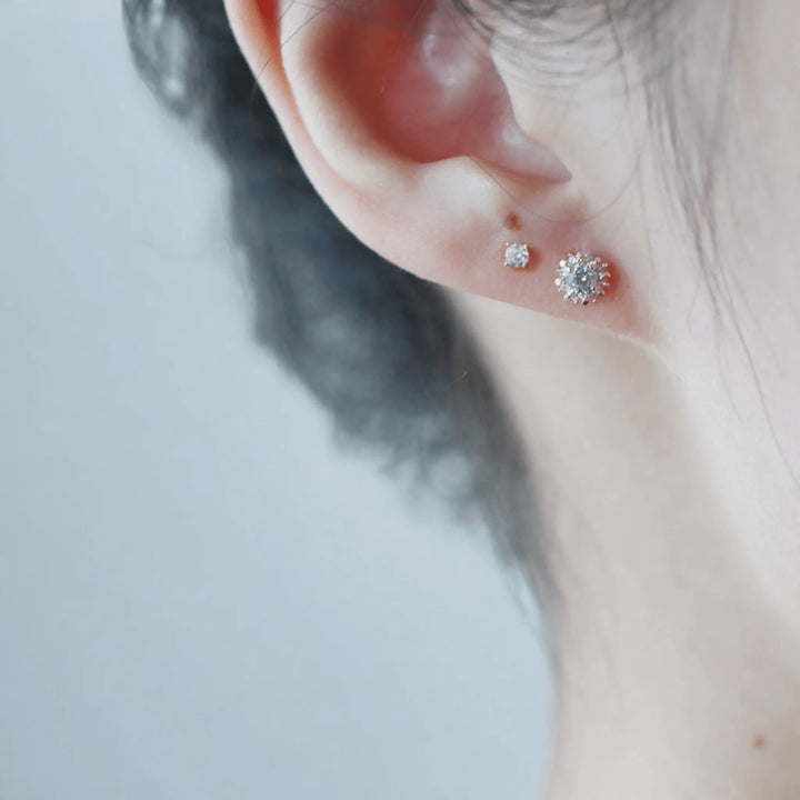 閃耀繡球花鋯石耳環-金 - NANOKA LIVING |和洋選品