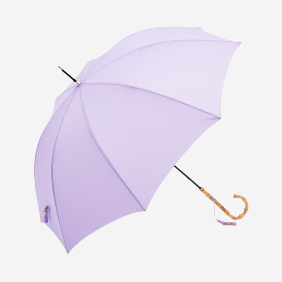 because｜竹製手柄晴雨兼用直傘 - 紫