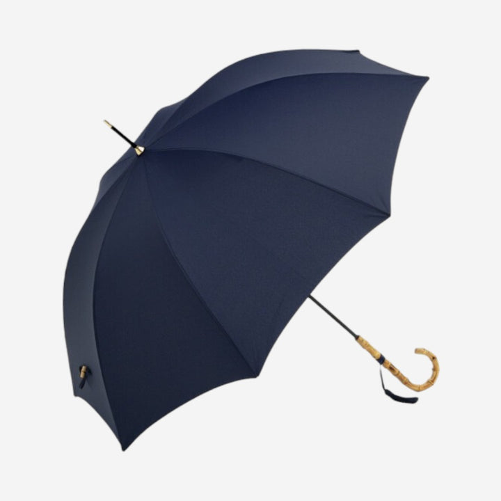 because｜竹製手柄晴雨兼用直傘 - 深藍