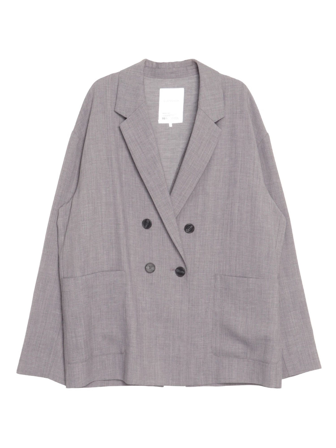 後交叉剪裁西裝外套 - 灰｜ELENDEEK