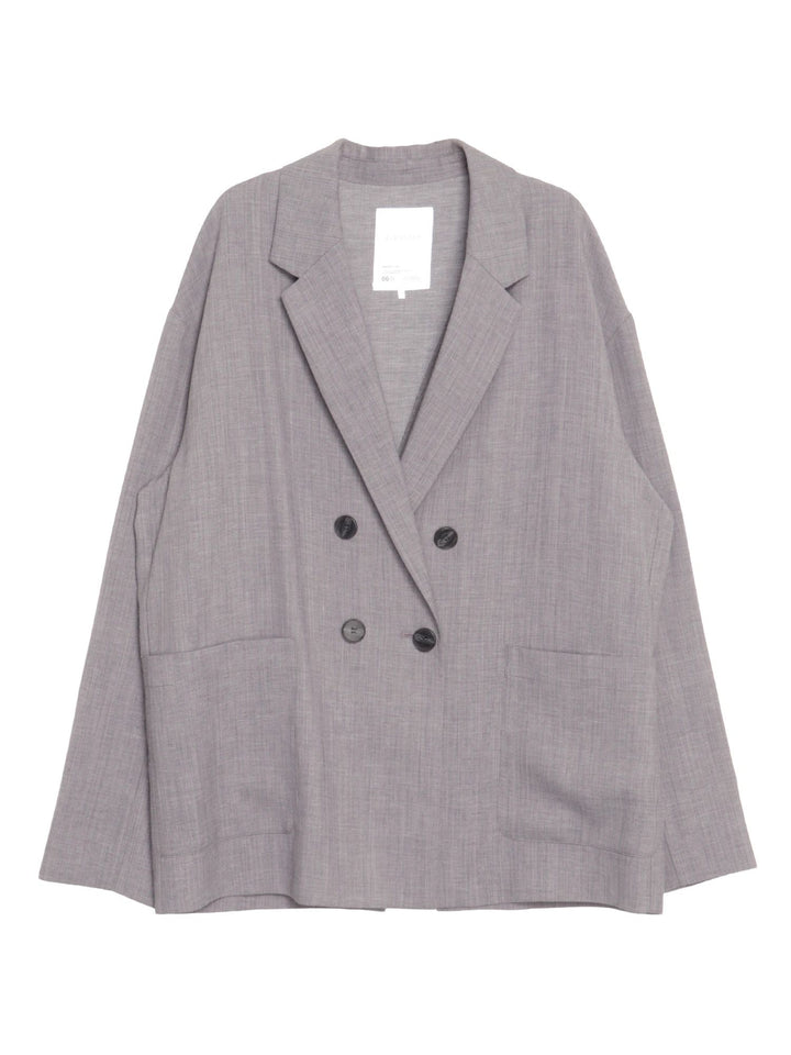 後交叉剪裁西裝外套 - 灰｜ELENDEEK