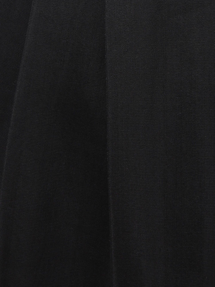 網布設計直筒打褶裙 - 黑｜ELENDEEK