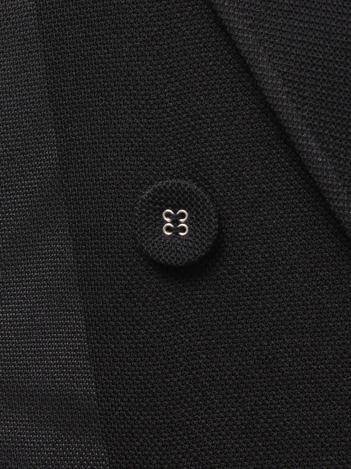 透膚感雙排釦西裝外套 - 黑｜ELENDEEK