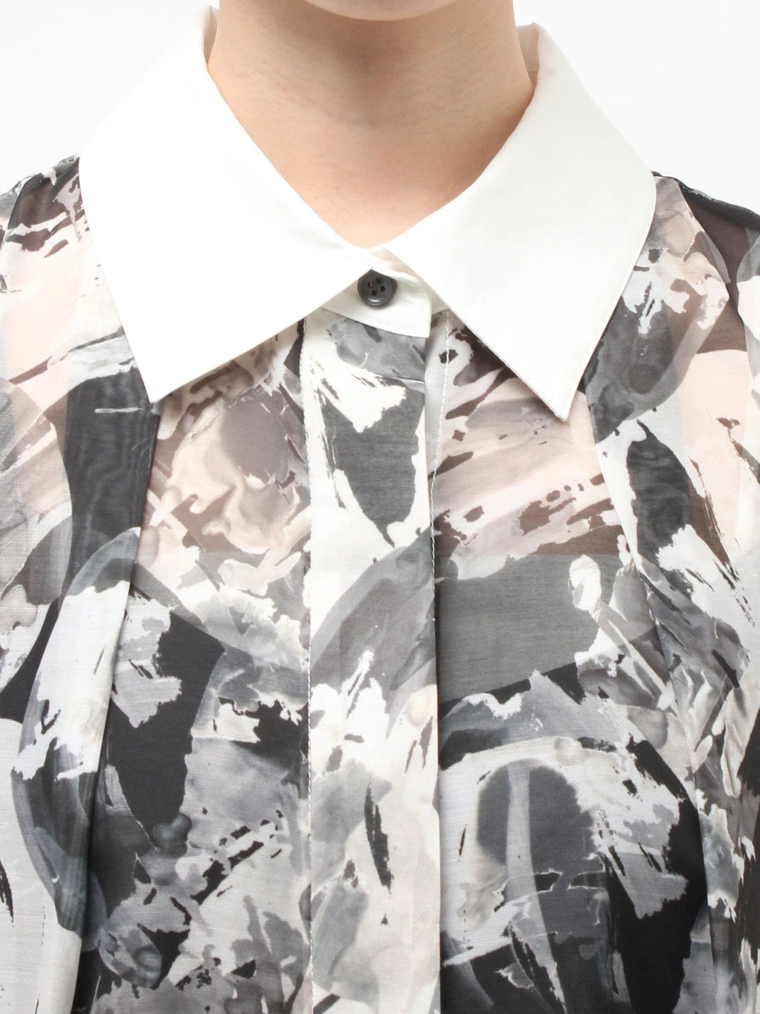 暈影花卉層次洋裝 - 黑｜ELENDEEK