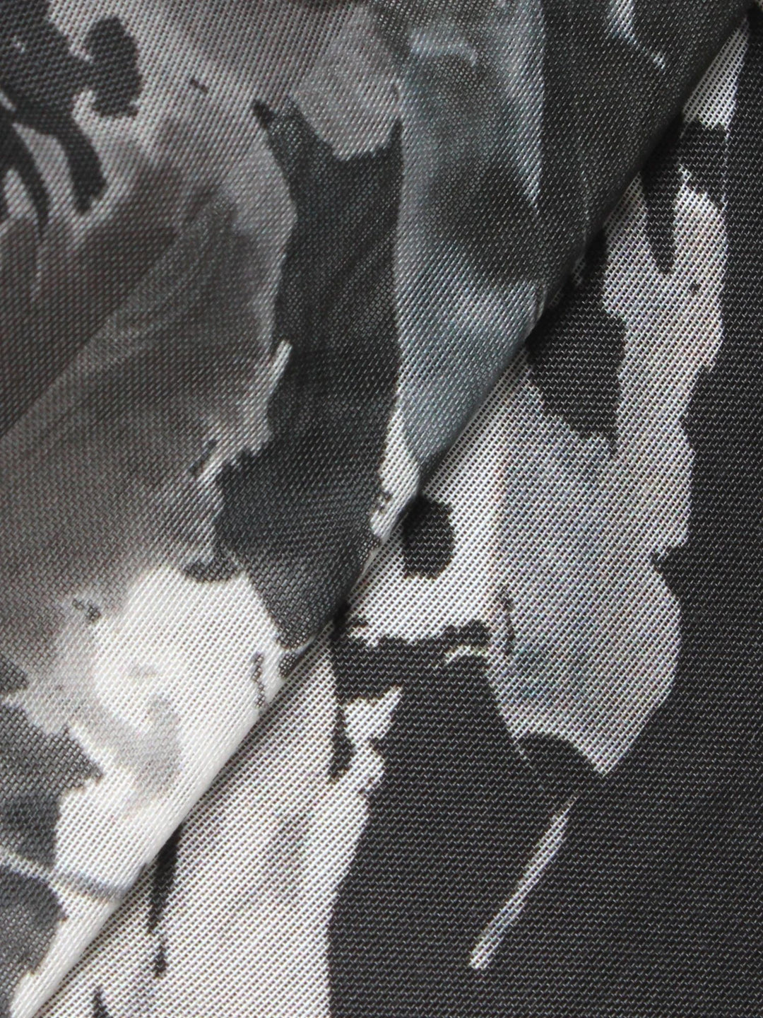 暈影花卉層次洋裝 - 黑｜ELENDEEK