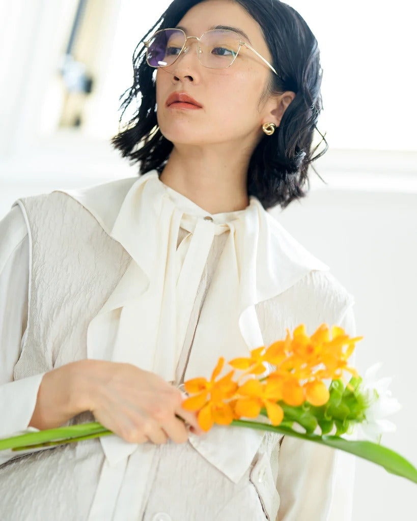 立體壓紋設計背心 - 米白｜Lallia Mu