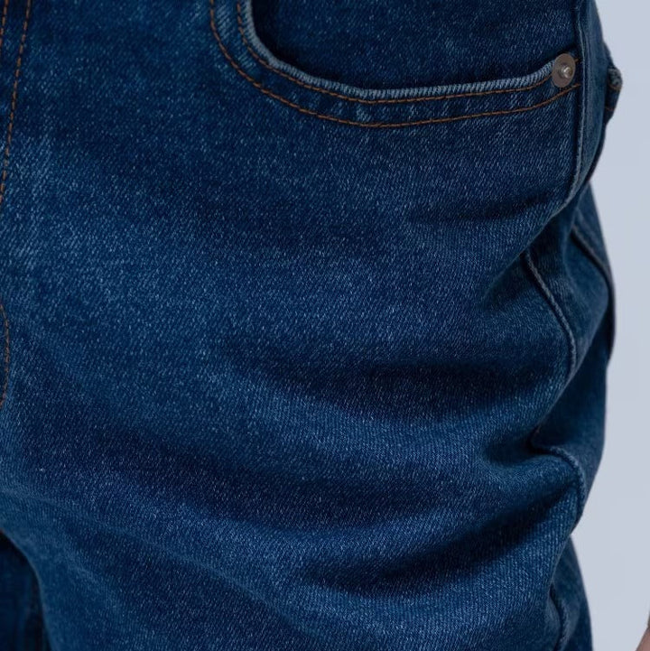 簡約彈性單寧喇叭褲 - 淺藍｜cloenc