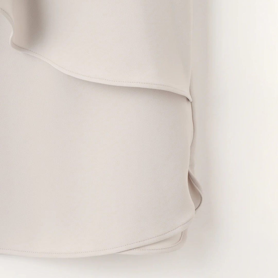 古典荷葉邊襯衫 - 灰米｜BRAHMIN 日本製