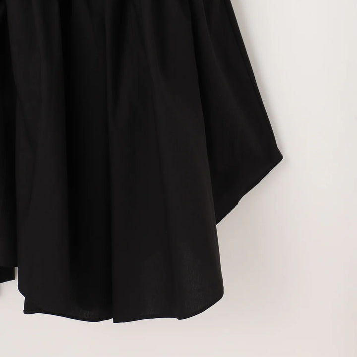 不規則下擺抽摺設計上衣 - 黑｜BRAHMIN