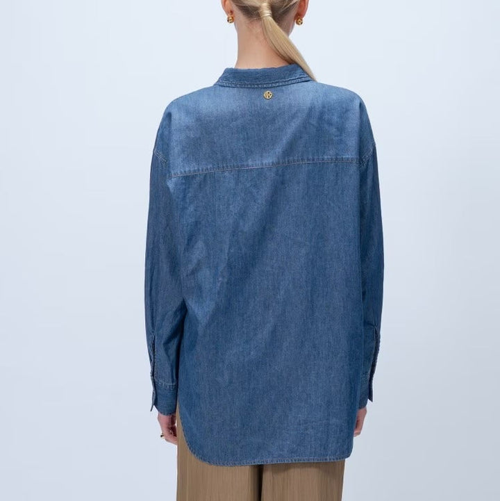 輕量丹寧襯衫 - 藍｜cloenc