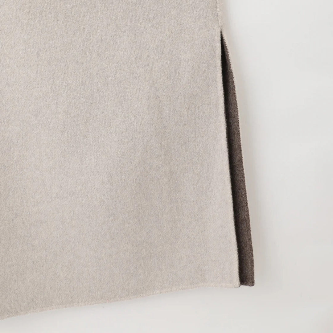 2WAY絨毛口袋背心長版外套 - 淺米｜BEATRICE