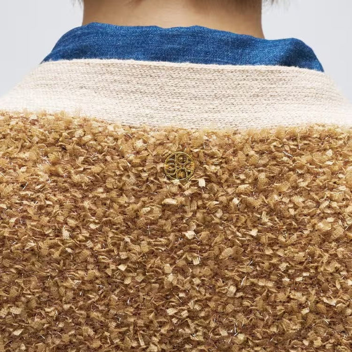 緞帶紗亮澤針織背心 - 棕｜cloenc