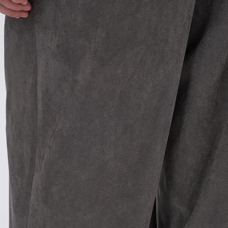 麂皮感輕盈長褲 - 炭灰｜cloenc