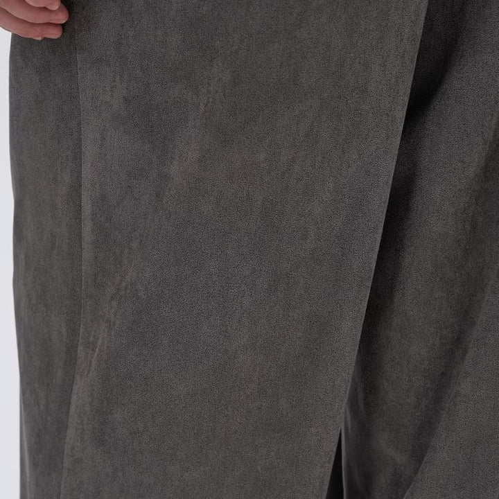 麂皮感輕盈長褲 - 炭灰｜cloenc