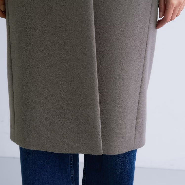 100%羊毛切斯特大衣 - 灰棕｜INDIVI 日本製