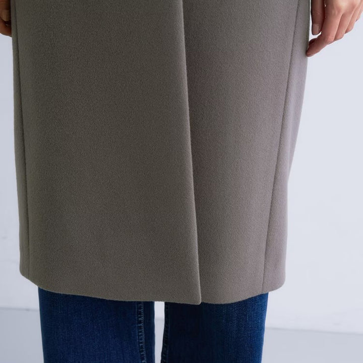 100%羊毛切斯特大衣 - 灰棕｜INDIVI 日本製