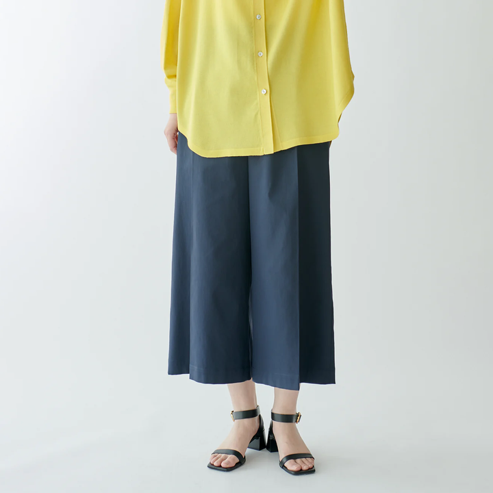 斜紋寬版八分褲 - 深藍｜BRAHMIN