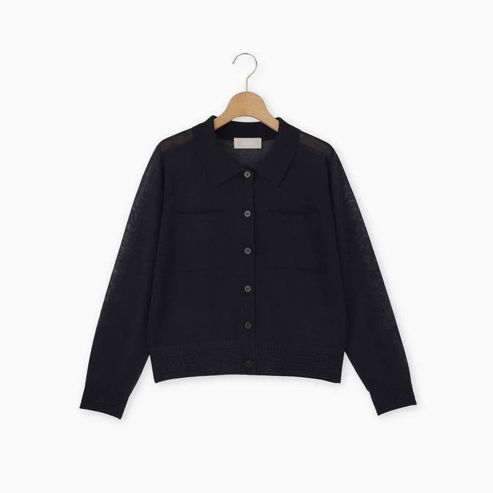 雙口袋針織外套 - 深藍｜Mylanka