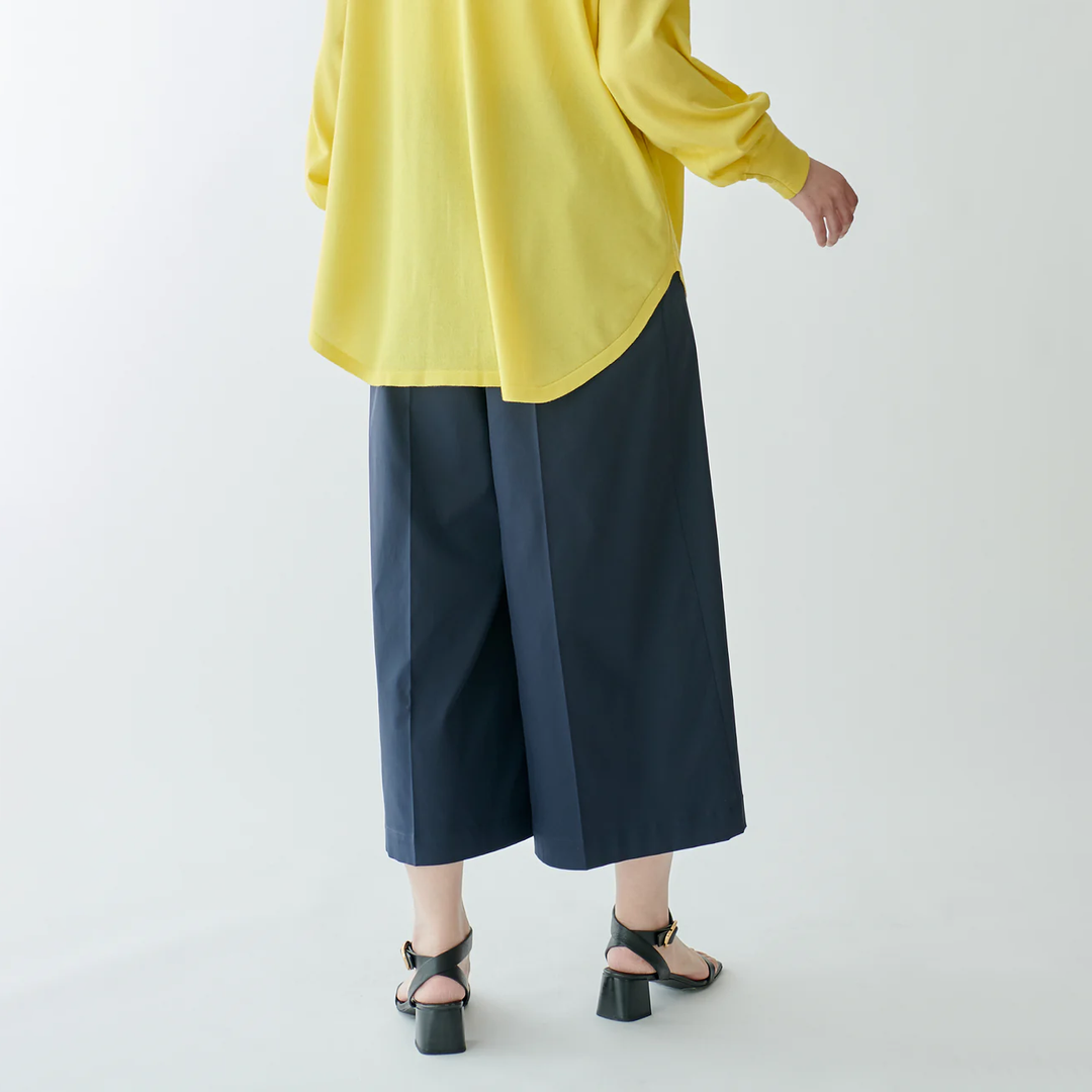 斜紋寬版八分褲 - 深藍｜BRAHMIN