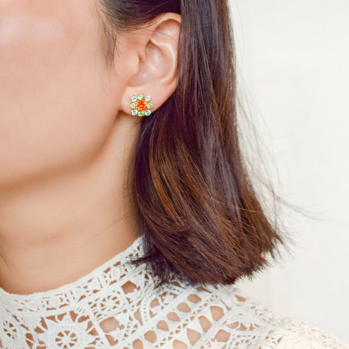 MINI FLOWER PIERCES - ORANGE 耳針款｜masae 日本製 NO.020047 | 預購