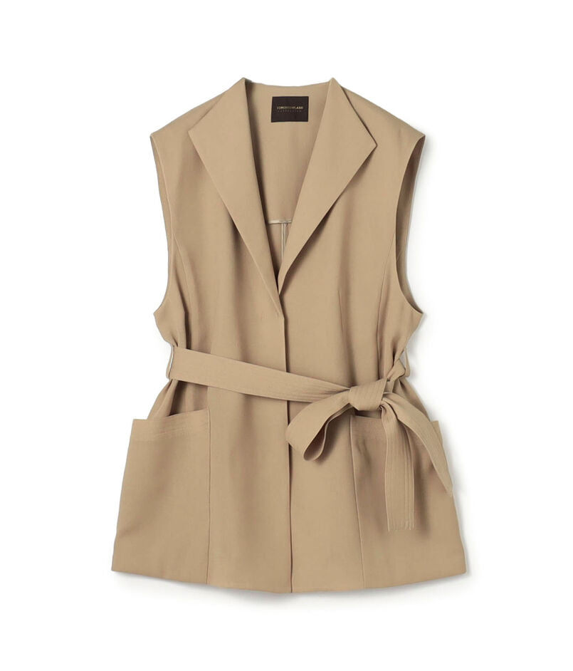 紗織開領綁帶背心 - 米｜TOMORROWLAND C. 日本製