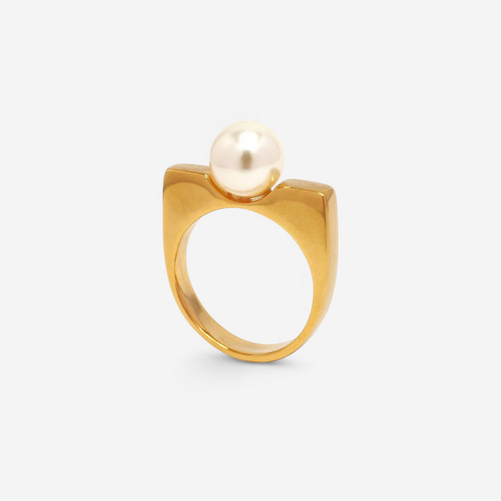 PEARL STAND - YELLOW GOLD 戒指｜masae 日本製 NO.060009 | 預購