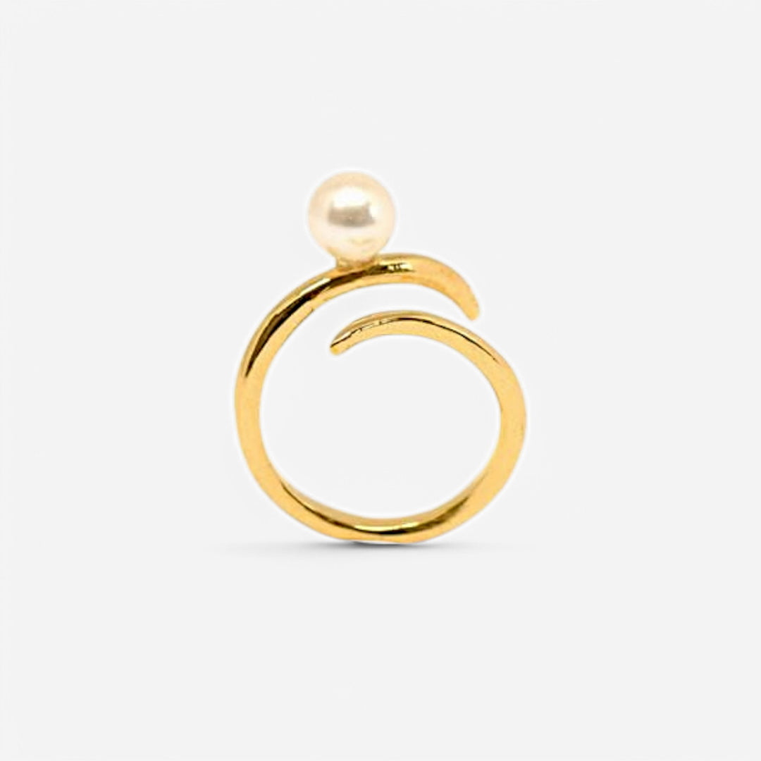 CURVE PEARL - YELLOW GOLD 戒指｜masae 日本製 NO.060021 | 預購