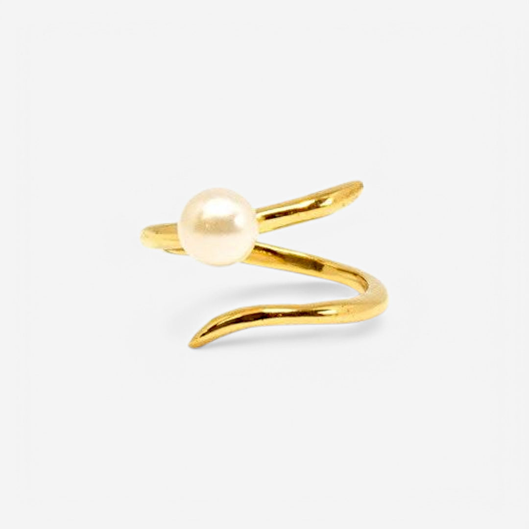 CURVE PEARL - YELLOW GOLD 戒指｜masae 日本製 NO.060021 | 預購