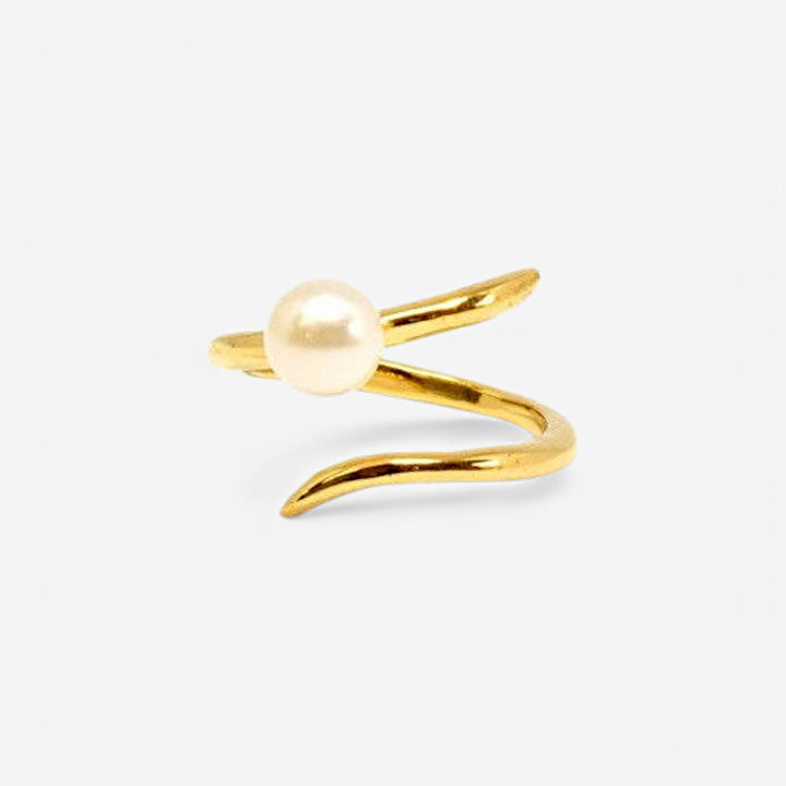 CURVE PEARL - YELLOW GOLD 戒指｜masae 日本製 NO.060021 | 預購