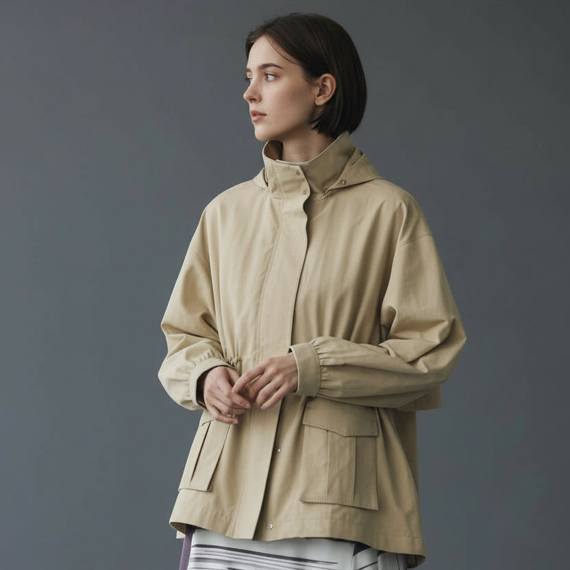抽繩設計機能派克外套 - 黃｜ELENDEEK