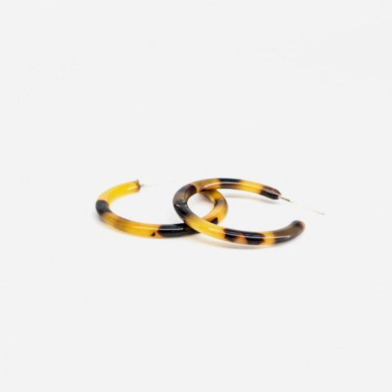 925C形極簡純色耳環-豹紋