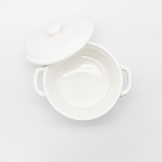 法式釉面陶瓷點心鍋 - 白