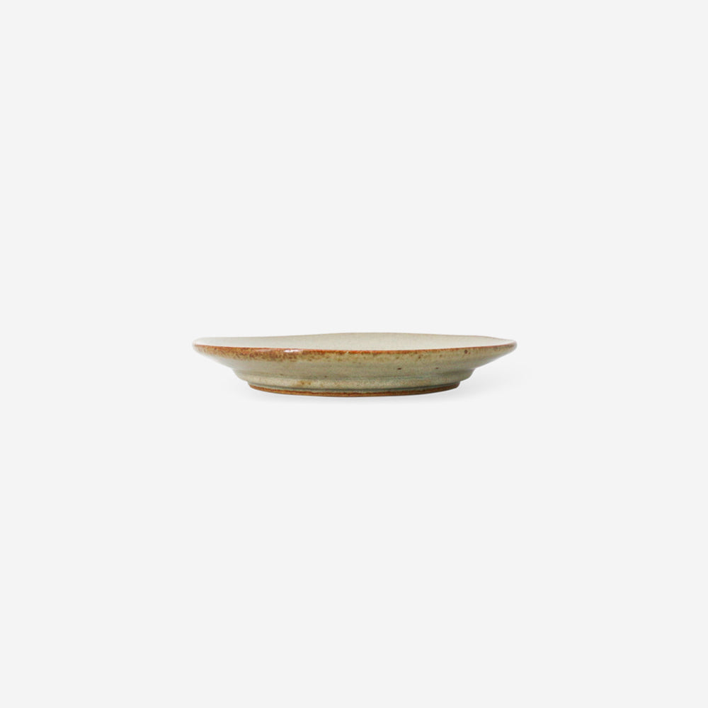 Shizuki姿月窯｜西式曲線小皿-象牙灰 日本美濃燒(12.5cm)